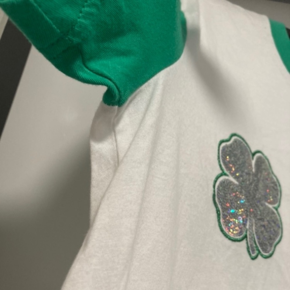 Pink Victoria’s Secret Bling Sequin Shirt Size Extra Small St Patricks Day Logo - Picture 12 of 16